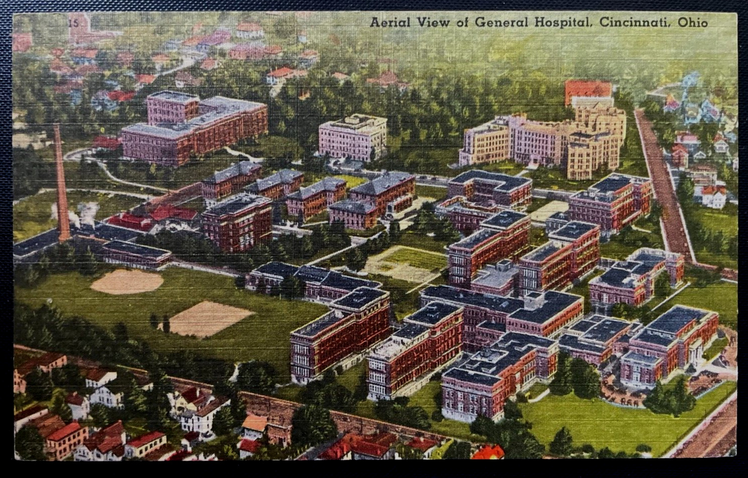 Vintage Postcard 1930-1945 Aerial View of Cincinnati General Hospital, Ohio (OH)