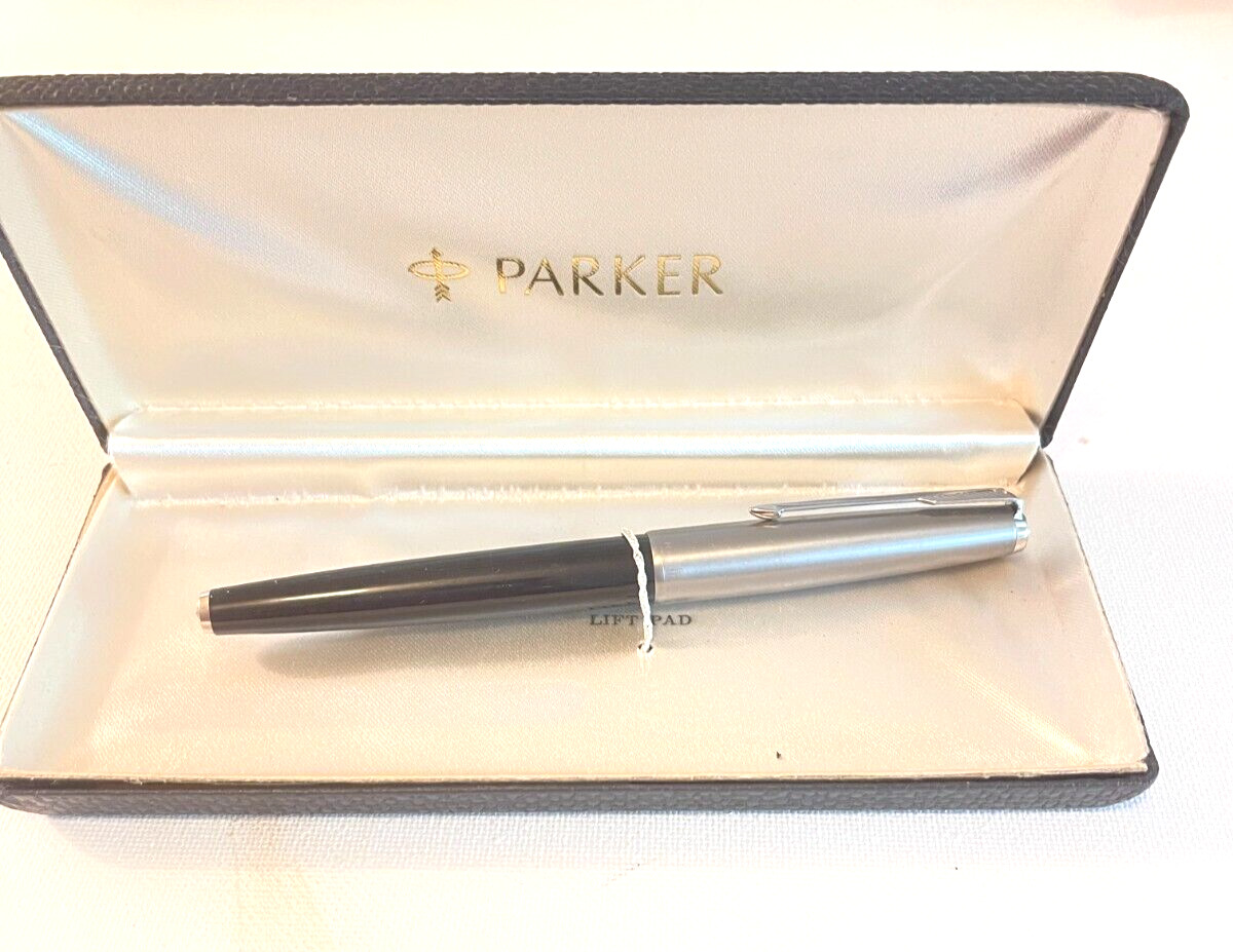 1960s Black Parker 61 Fountain pen Capillary Filler. Box & original papers. NICE