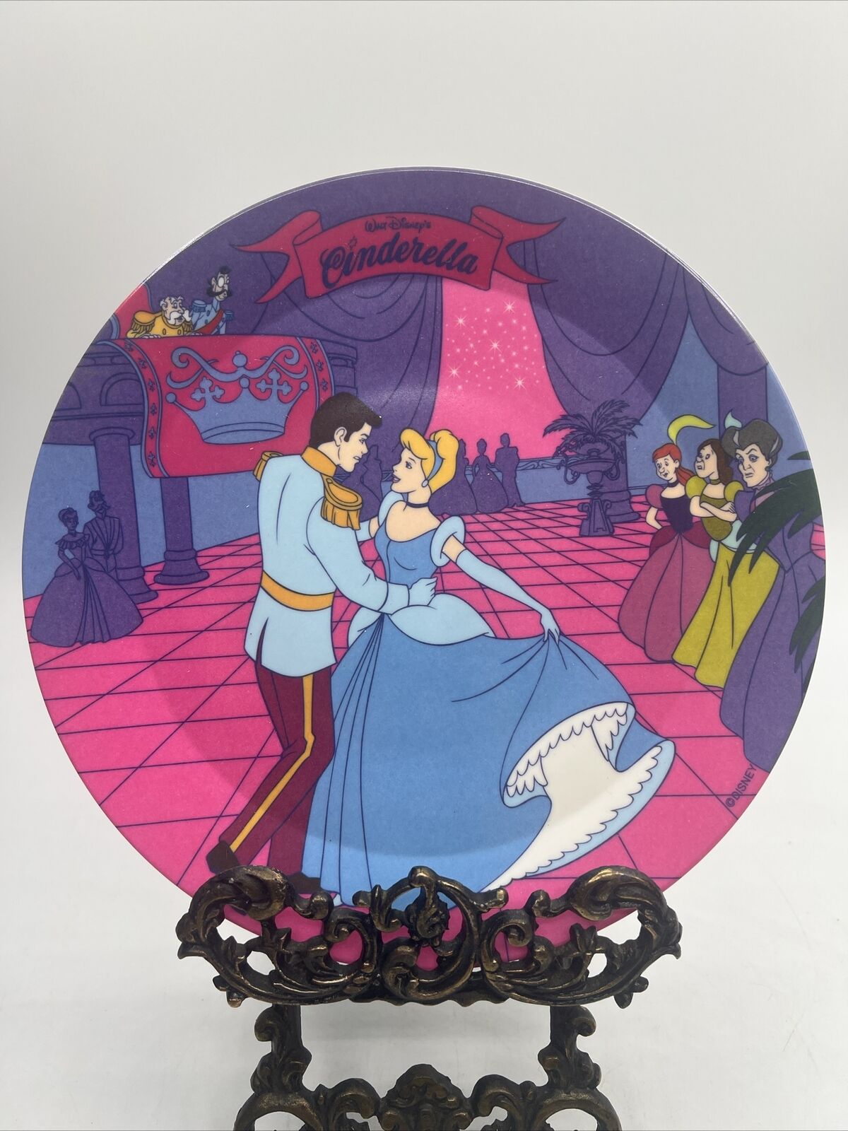 Vintage Disney Cinderella Melamine Child's Plate 8” PMC