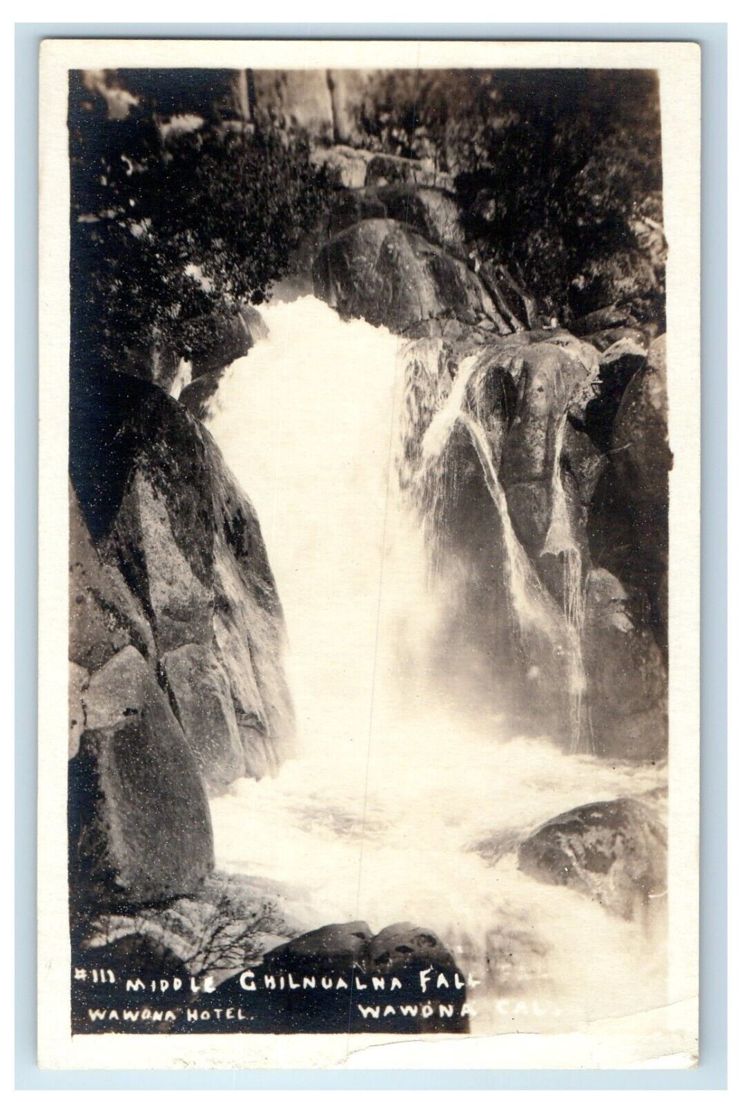 c1920\'s Middle Chilnualna Fall Yosemite National Park CA RPPC Photo Postcard