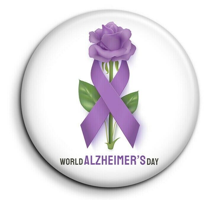World Alzheimer's Day 2 World Disease Day Badge Pin 38mm Pin Button 