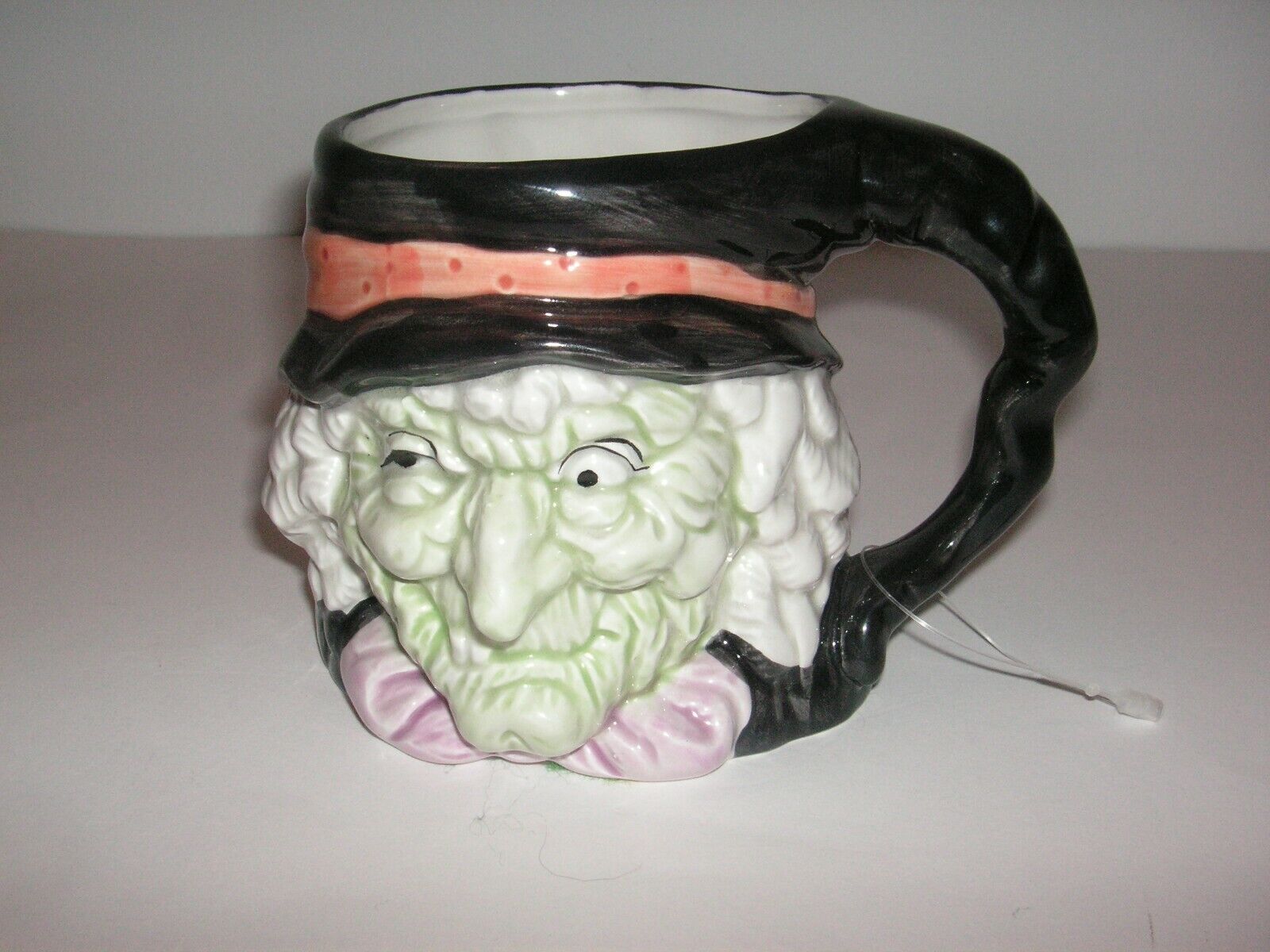 Fitz & Floyd Halloween Green Face Witch Ceramic Mug Cup