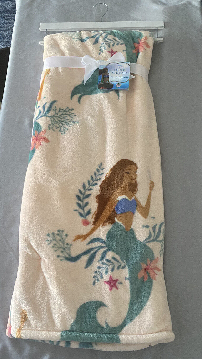 New Disney The Little Mermaid Live Action Movie Plush Throw Blanket 50 x 70” NWT