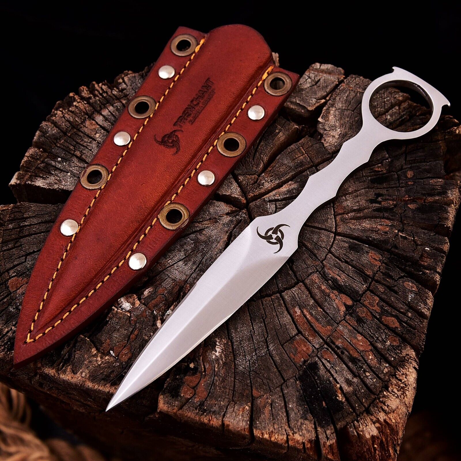 Throwing Knife Handmade Blank knife Tactical Throwing Knife, EDC, Leather Sheath