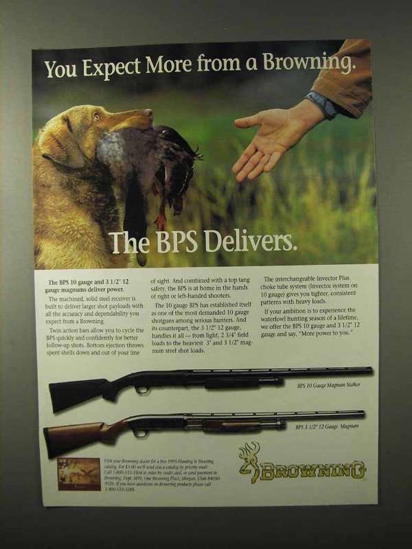 1995 Browning BPS 10 Gauge Magnum Stalker Shotgun Ad