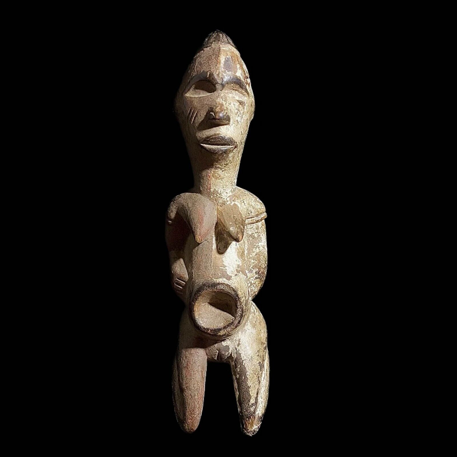 Fang Wood Female Figure Home Décor Sculpture Tribal Art Wooden Carved Art- 7749