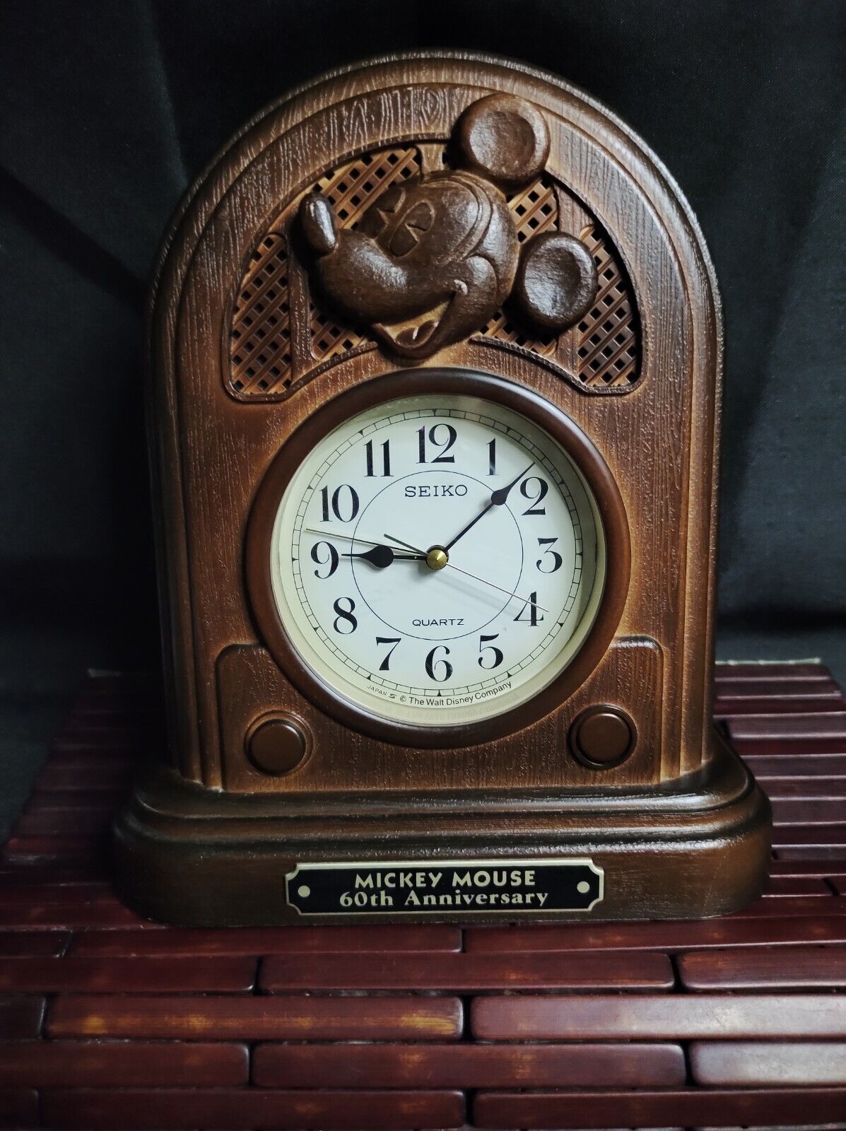 VTG SEIKO Disney Mickey 60th Mantle Musical/Talking Alarm Clock - 1988 NMC+