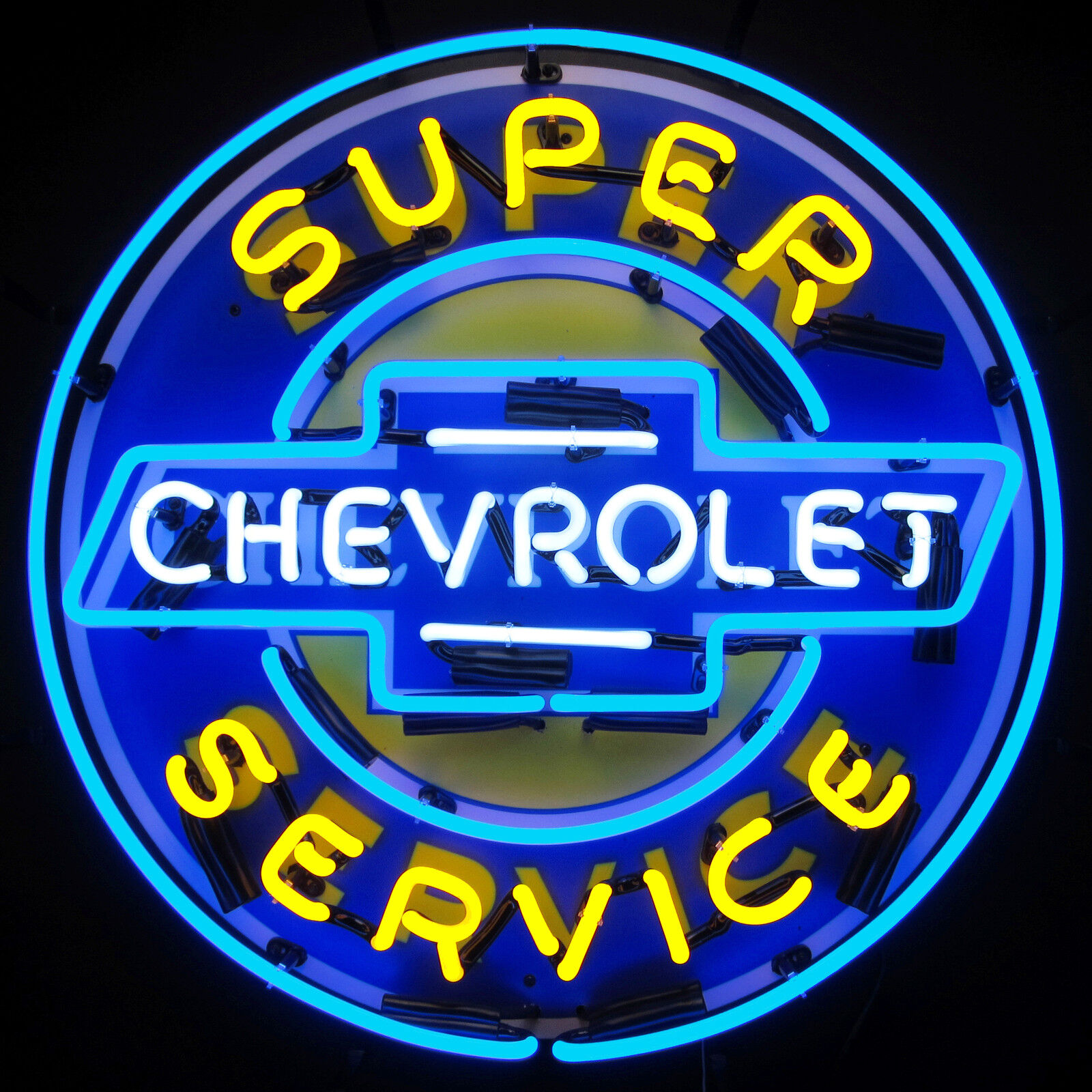 Chevy Neon Sign Super Chevrolet Service Parts wall lamp light Muscle car garage