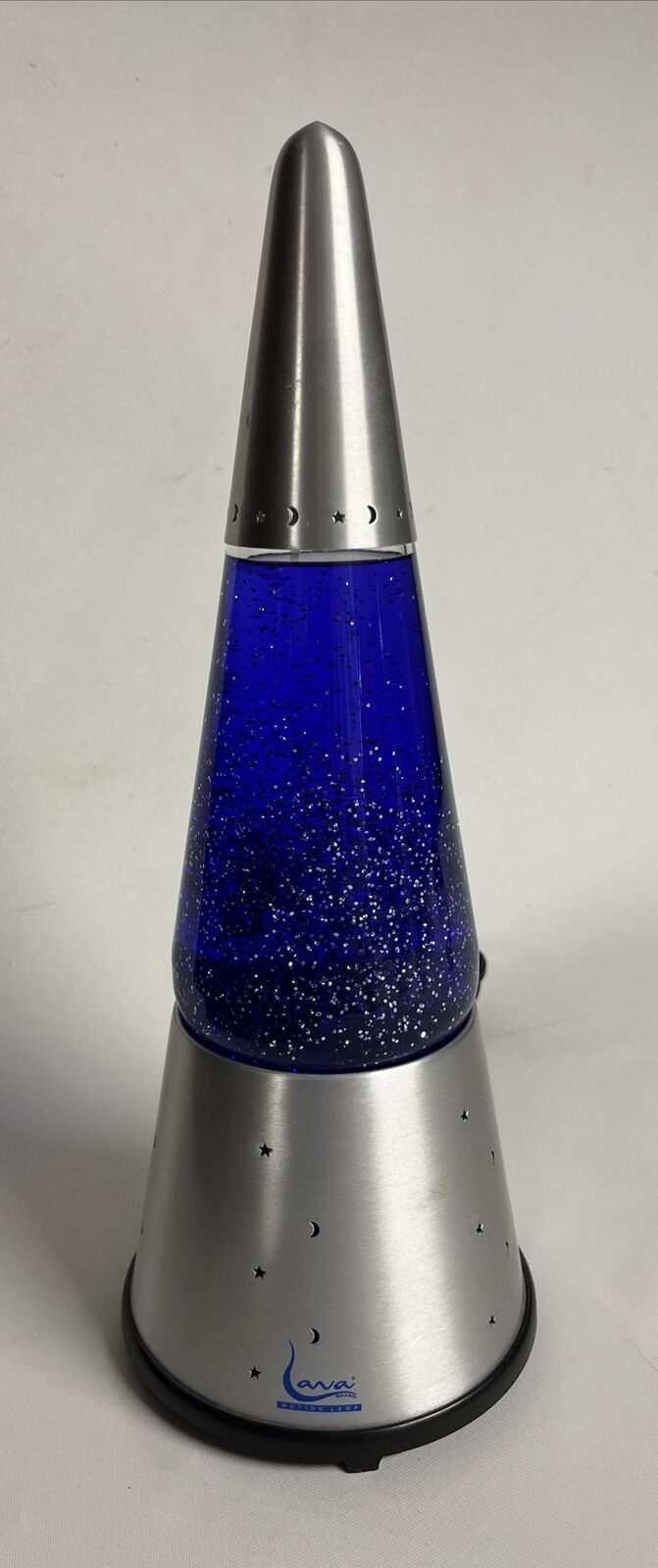 Genuine Lava Lite Brand 15” Purple Silver Glitter Wizard Lamp Night Light
