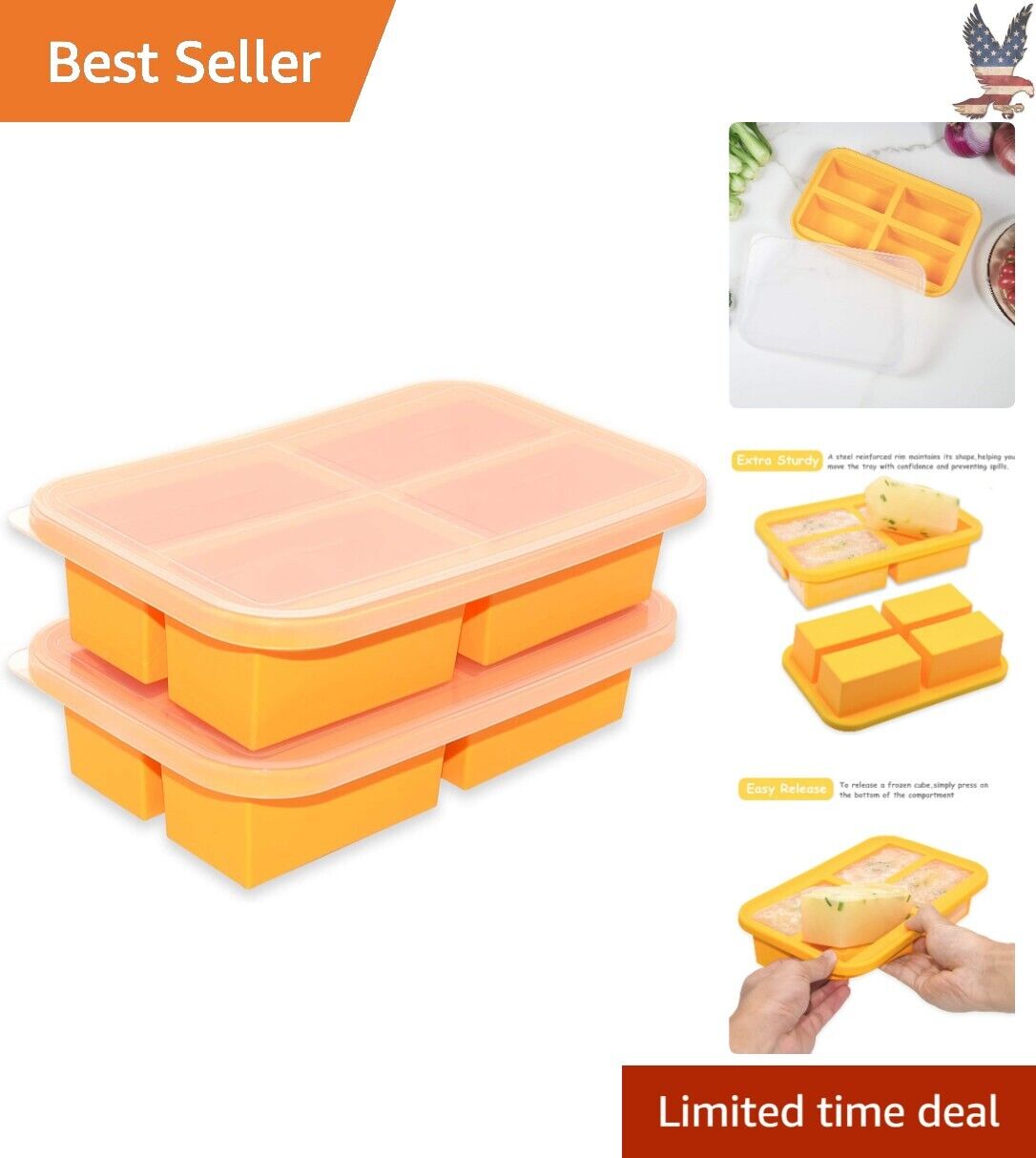 Efficient Versatile Individual Silicone Freezing Tray - 2 Pack - 1 Cup Portions