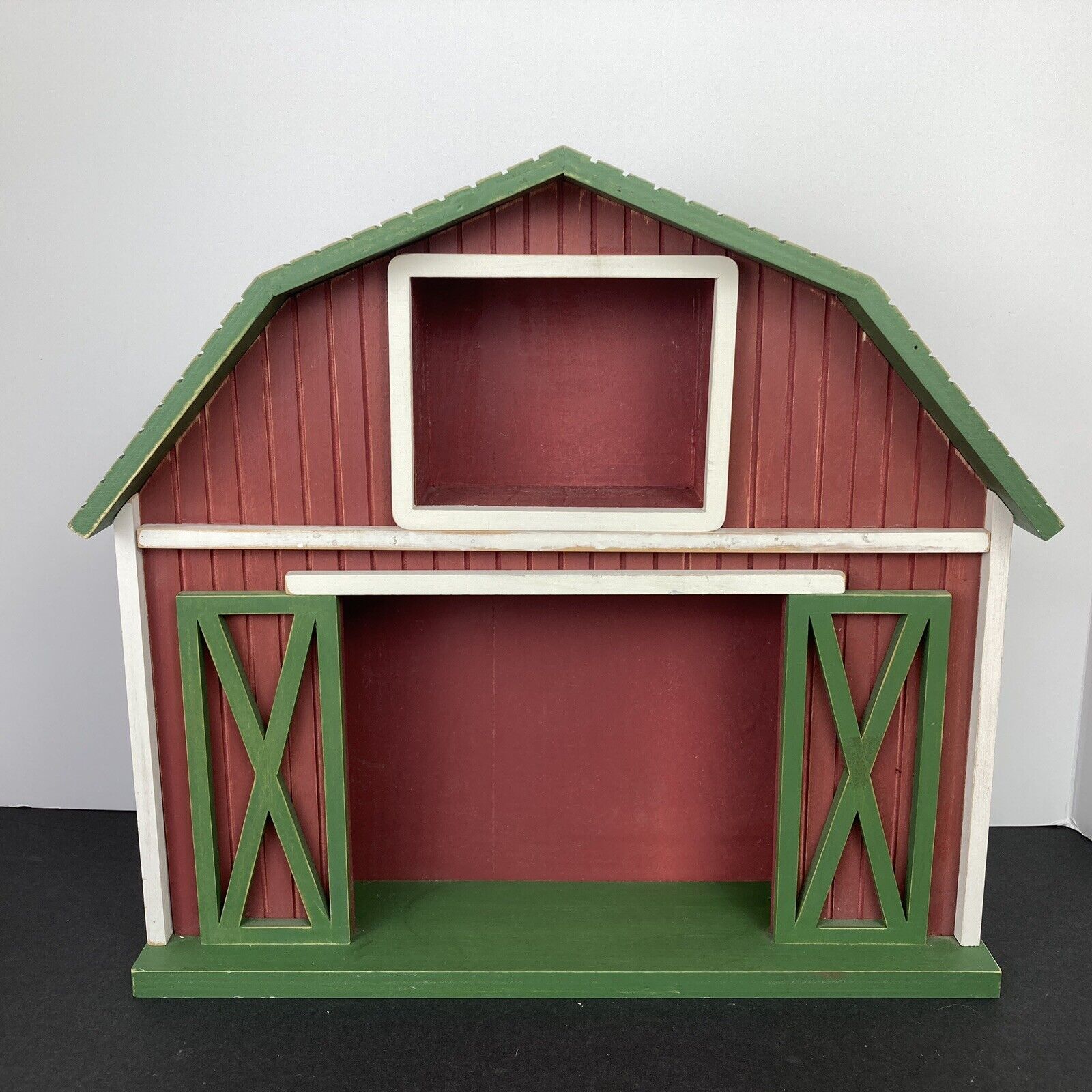 Enesco Vintage Large Barn Display Large about 14 X 14 red green farm country