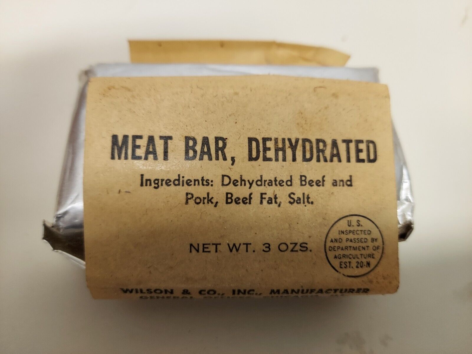 Military Dehydrated Meat Bar 1968