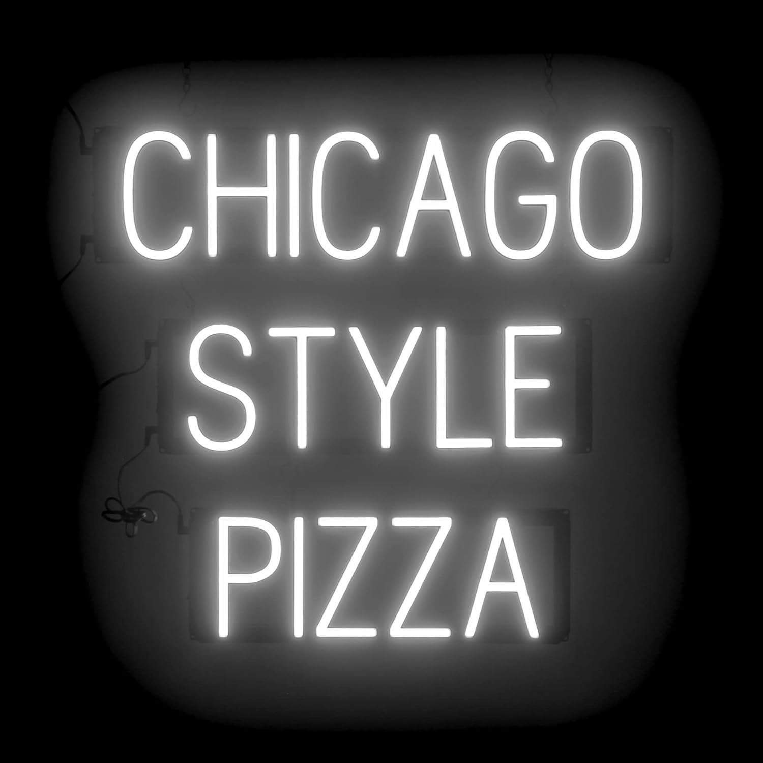CHICAGO STYLE PIZZA LED Sign - White | Neon Signs for Pizzerias | Pizzeria Sign 