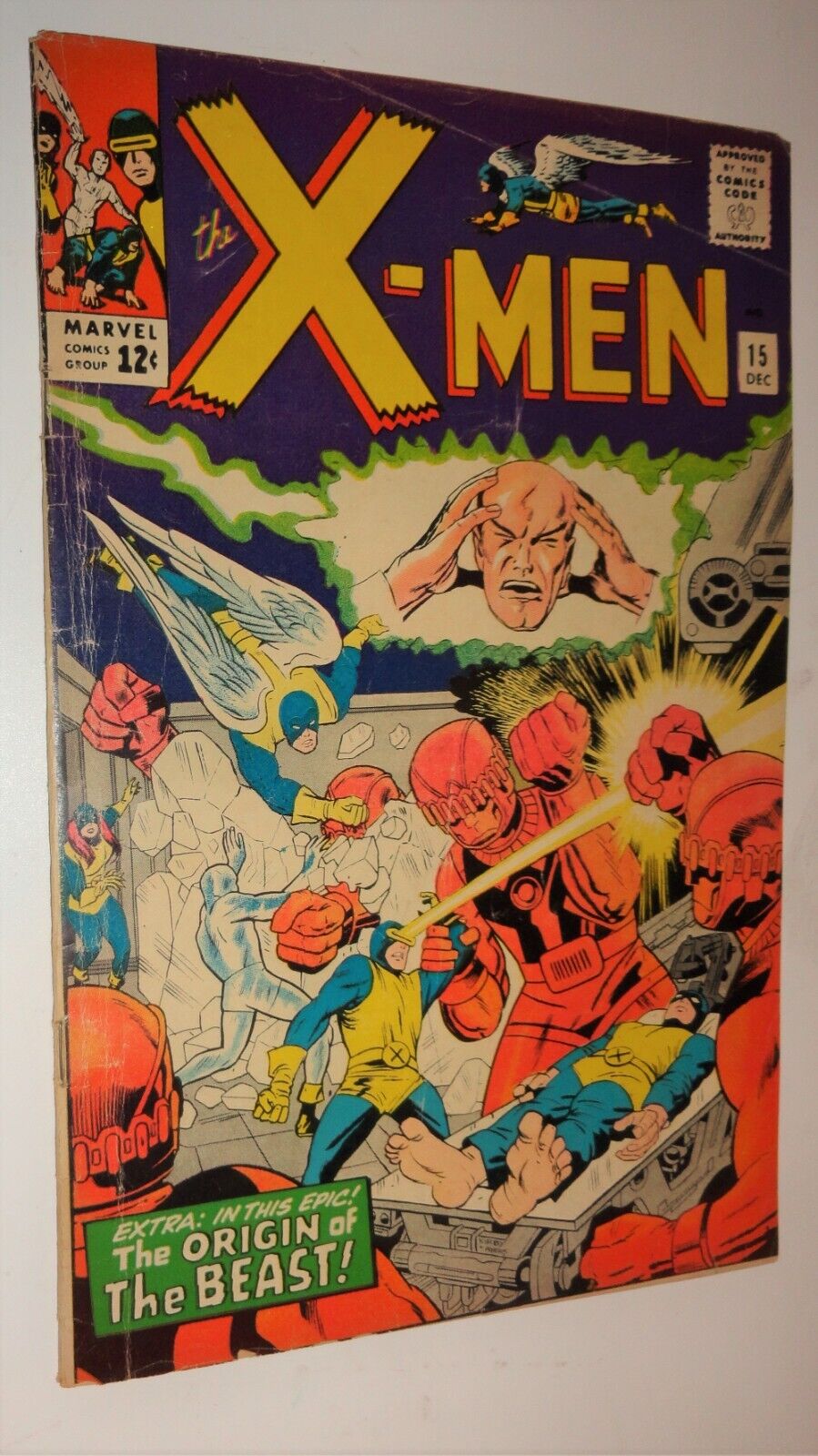 X-MEN #15 SENTINELS  QUALIFIED 4.5 ORGIN BEAST COUPON CUT NON STORY PAGE 1965