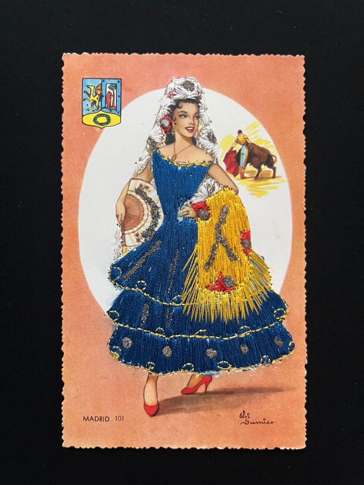 vintage 1960s embroidered postcards from spain