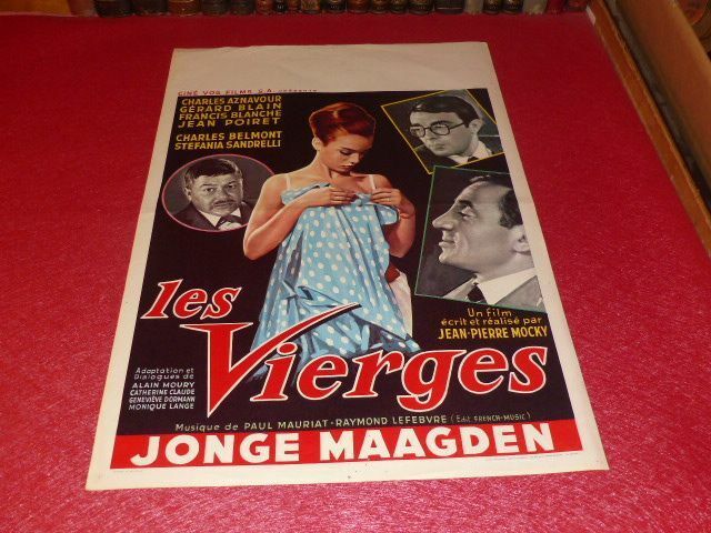 Cinema Poster Original Belgian - The Blank Mocky Aznavour Stef. Sandrelli 1962