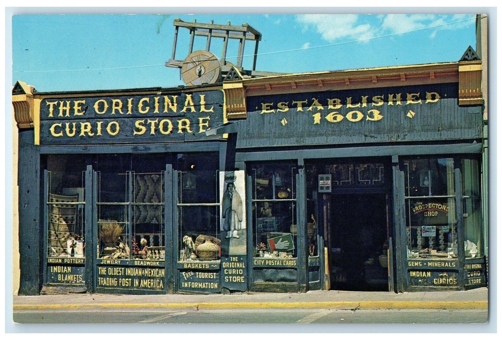 c1960's The Original Curio Store Exterior Scene Santa Fe New Mexico NM Postcard
