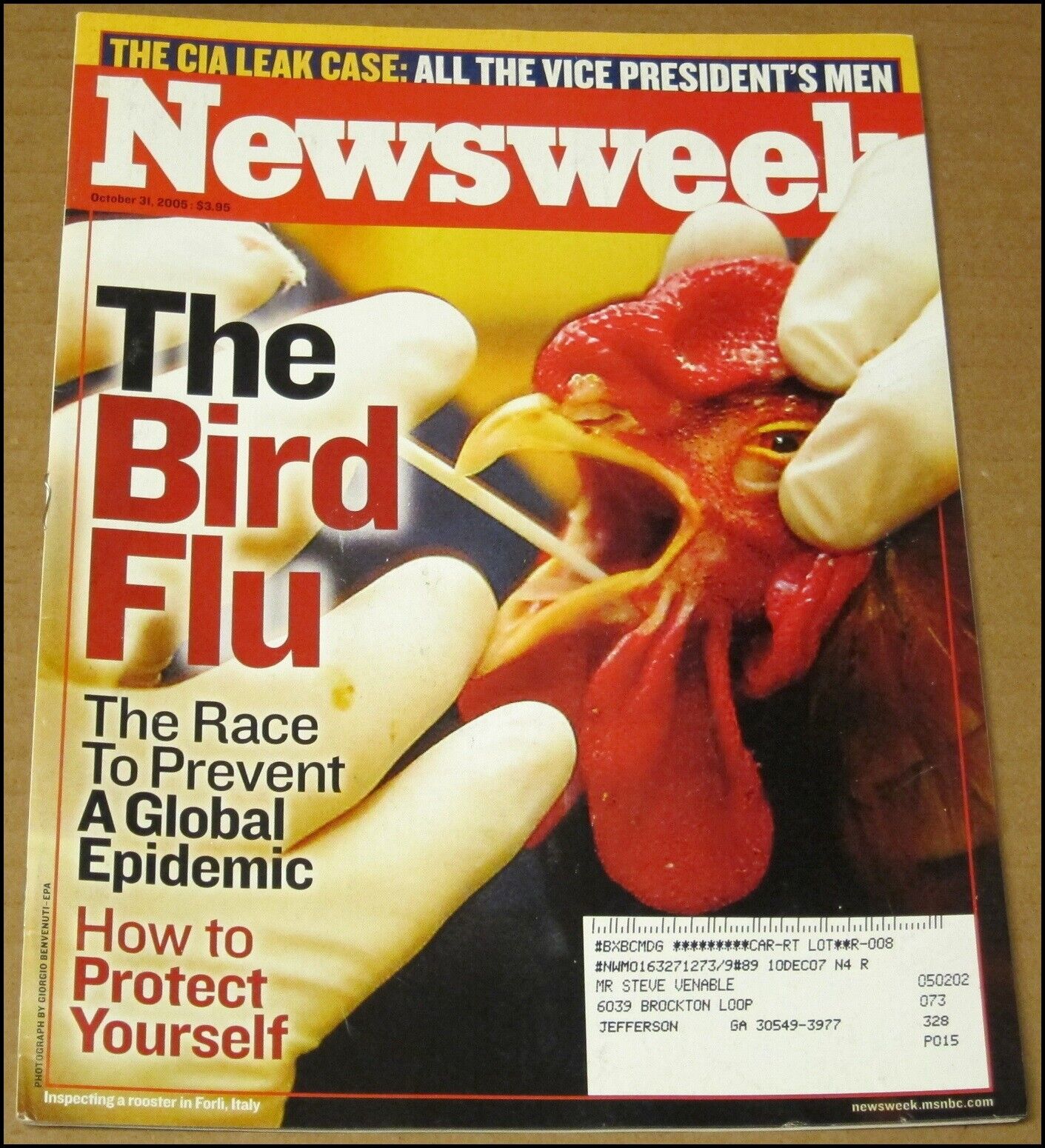 10/31/2005 Newsweek Magazine The Bird Flu Global Epidemic Dick Cheney CIA Leak