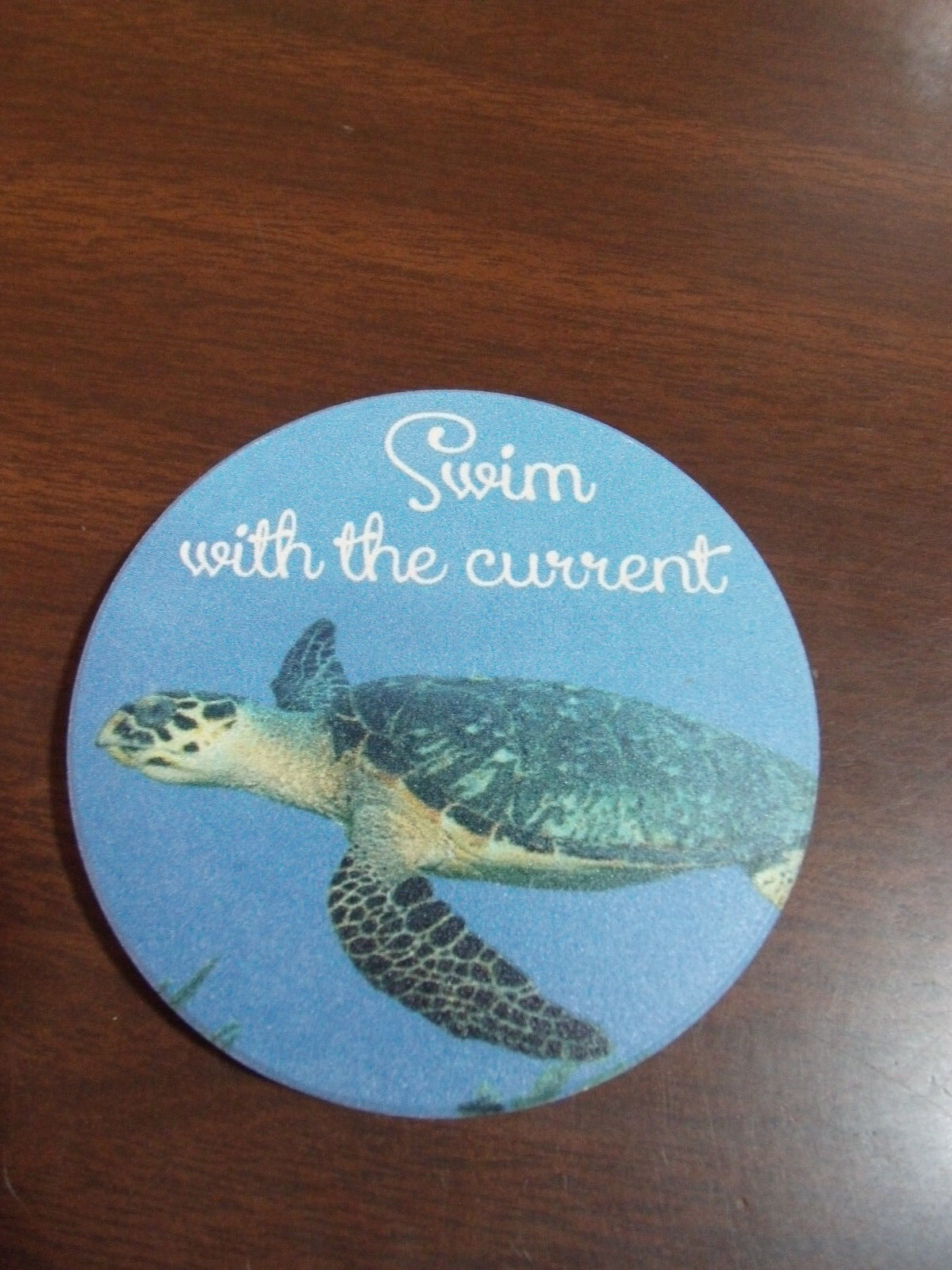 SEA TURTLE SWIM WITH THE CURRENT  2CT CAR COASTERS 