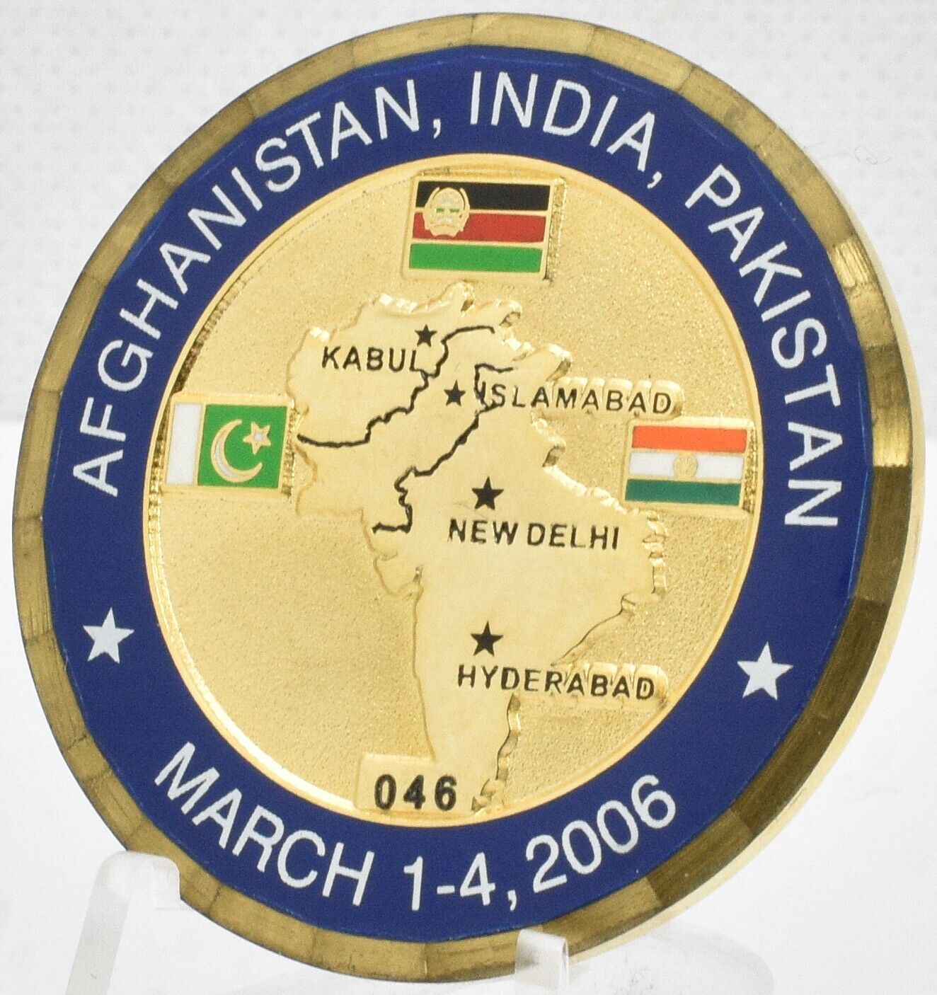 Afghanistan South Asia Visit 2006 President George W Bush Trip Challenge Coin