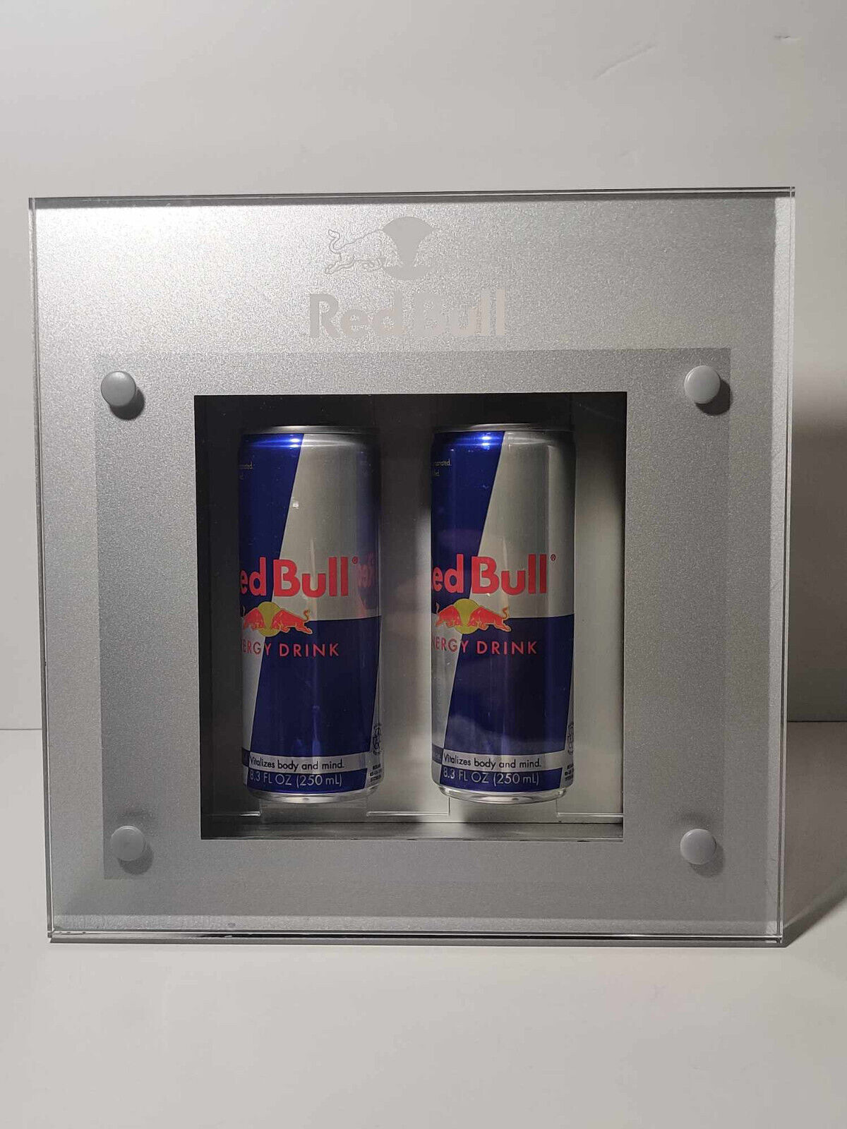 Red Bull Energy Drink Illuminated 2 Can LED Lighted Bar Display Sign 10\