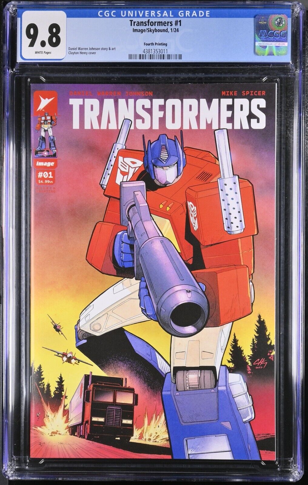 Transformers #1 CGC 9.8 4th Print Image 2024 Void Rivals GI Joe Robert Kirkman