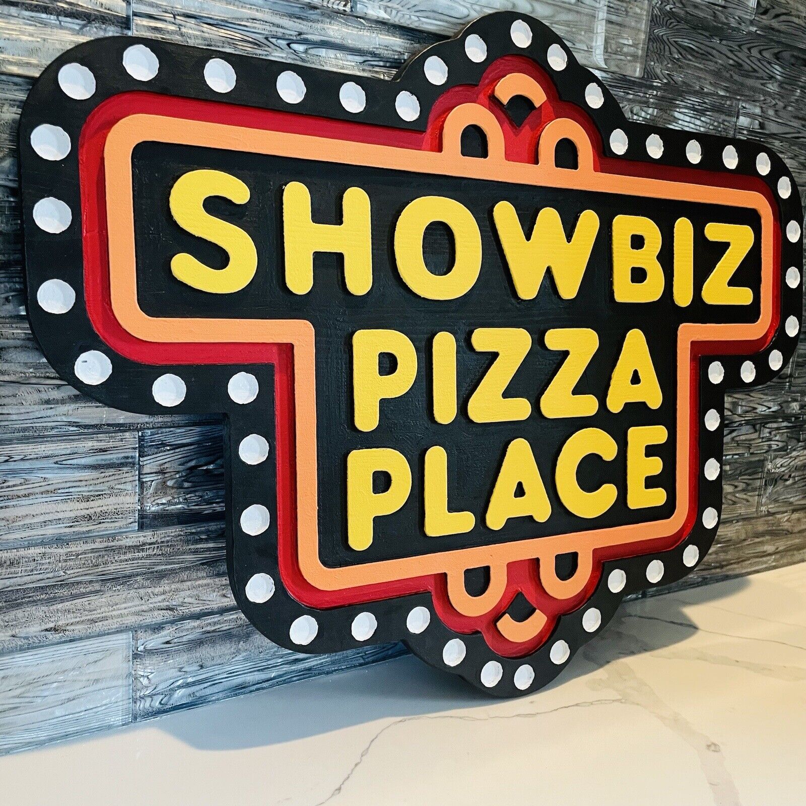 🍕 Vintage Showbiz Pizza Place Sign  Americana Decor Chuck E Cheese Arcade