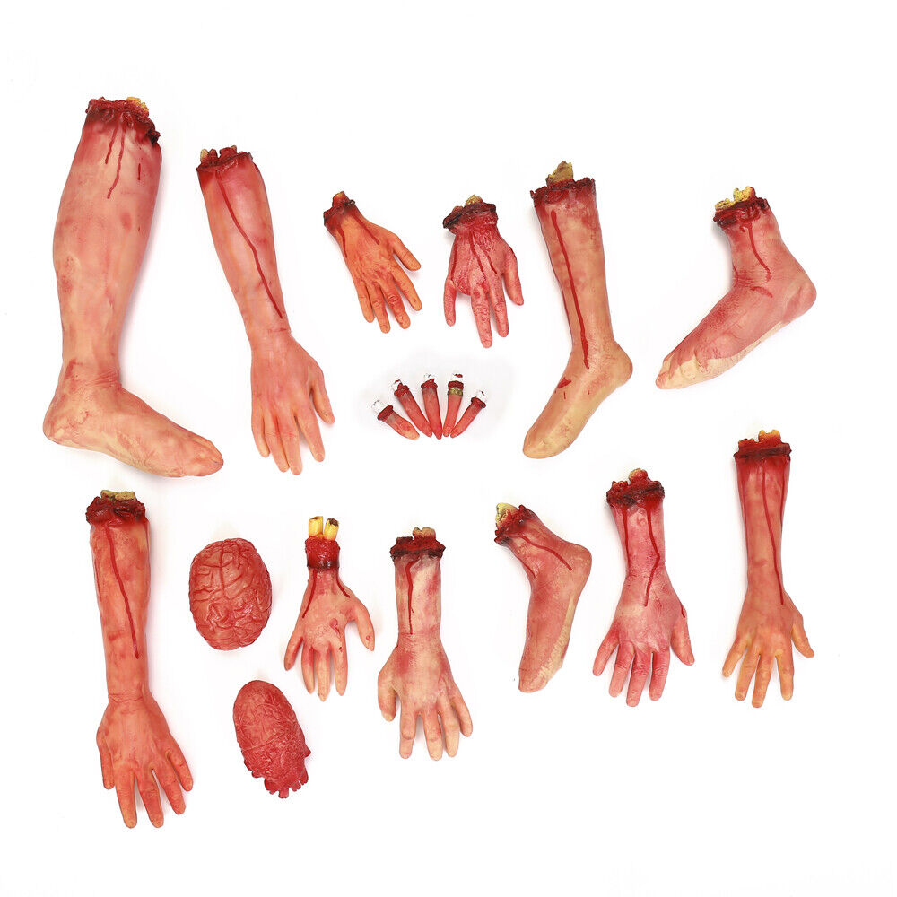 Bloody Horror Scary Prop Broken Hand Feet For Halloween Decoration 5pcs USA New