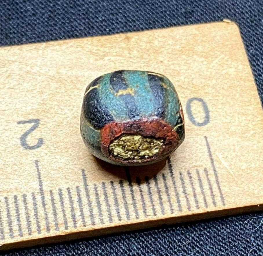 Ancient Viking ceramic bead (wealth amulet) is a very rare artifact.