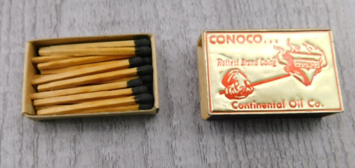 Conoco Hottest Brand Going Continenial Oil Co Match Box Vintage Matchbook Ad