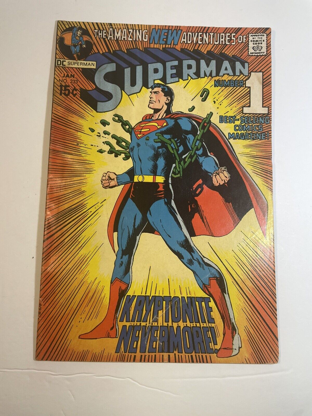 SUPERMAN # 233 DC COMICS January 1971 NEAL ADAMS CLASSIC COVER NEW STORYLINE