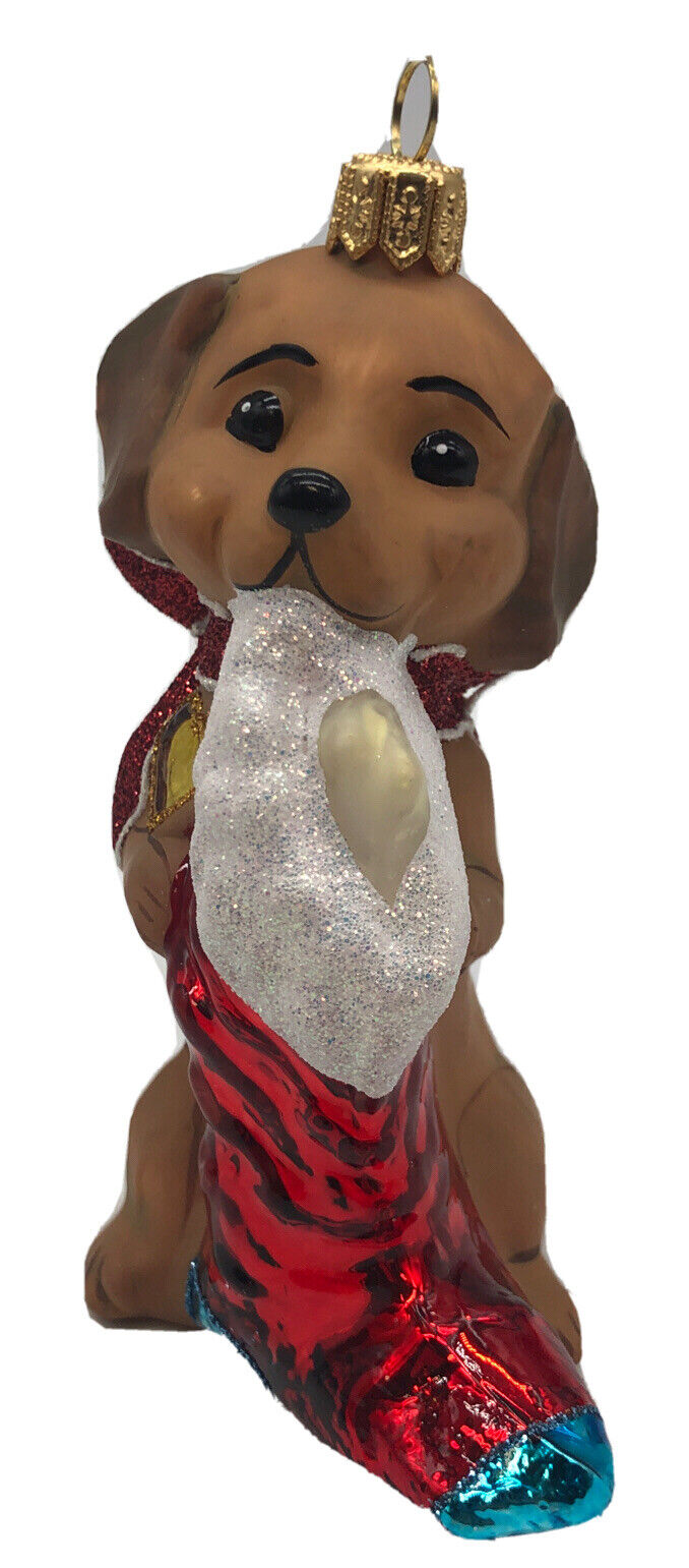2020 Hallmark Keepsake Ornament Xmas Dachshund Dog Wiener Puppy Blown Glass NIB
