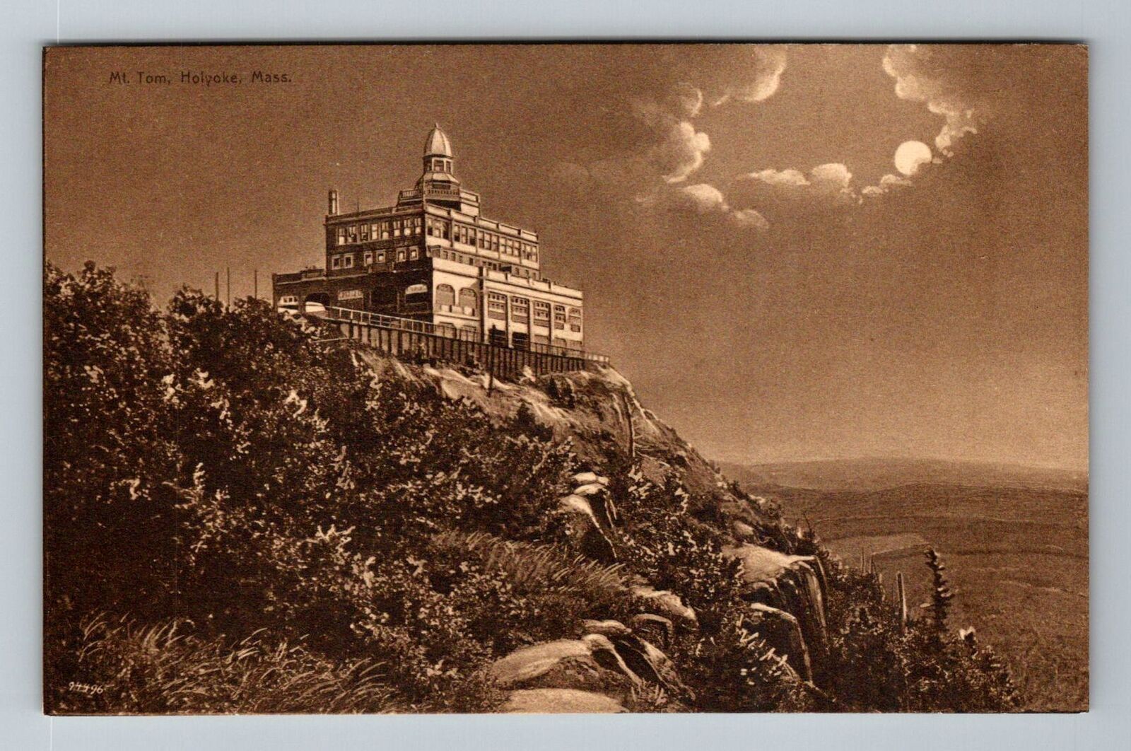 Holyoke MA-Massachusetts Mt Tom Summit House Destroyed 1929 Vintage Postcard