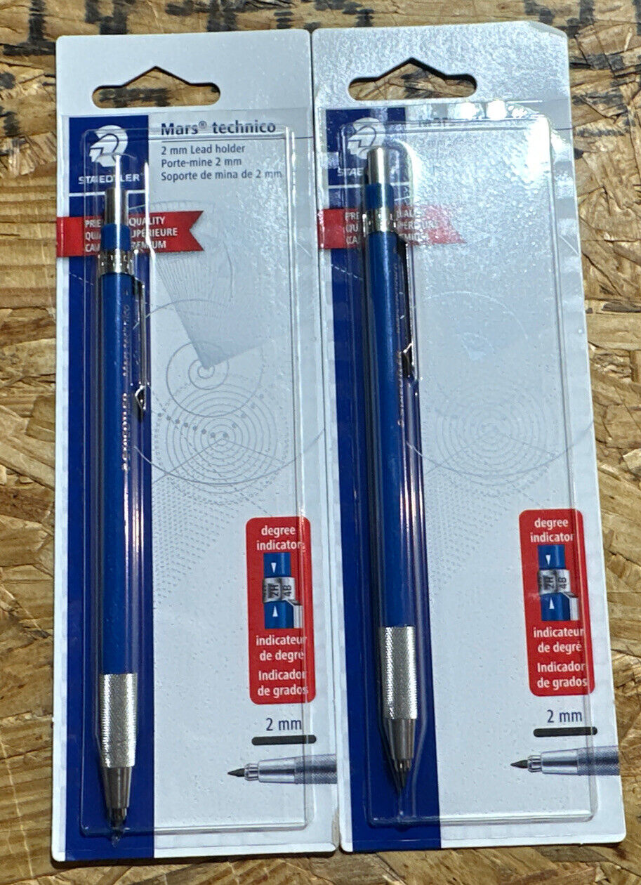 Lot of 2 New Sealed Staedtler Mars Technico Lead Holder 780 BK Pencil Drawing