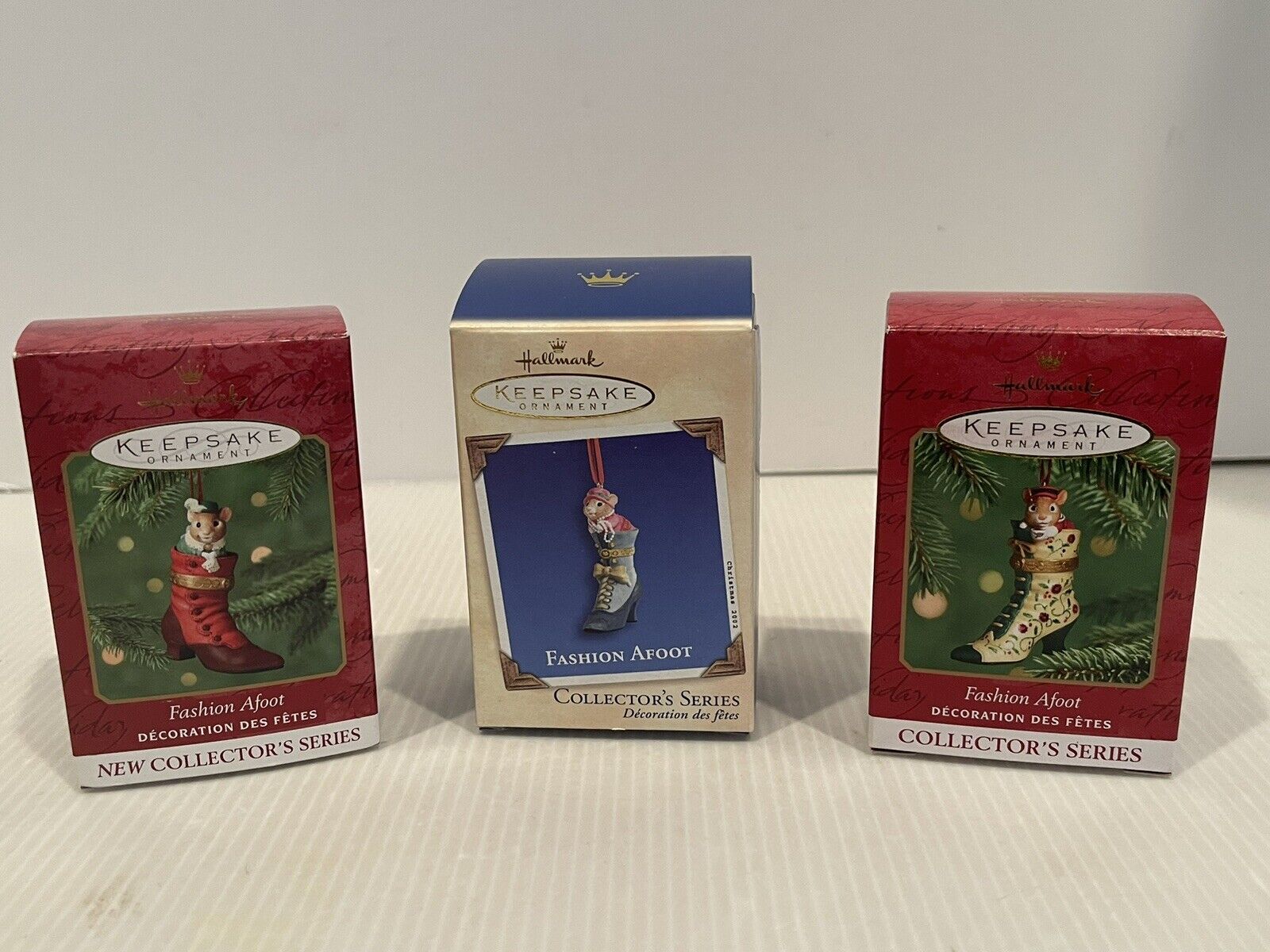 FASHION AFOOT Hallmark Keepsake Ornament Lot Mouse Shoe Trinket Box Full Series
