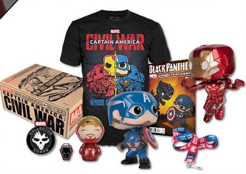 Funko Collector Corps Box #7 April 2016: Captain America Civil War (Shirt SMALL)