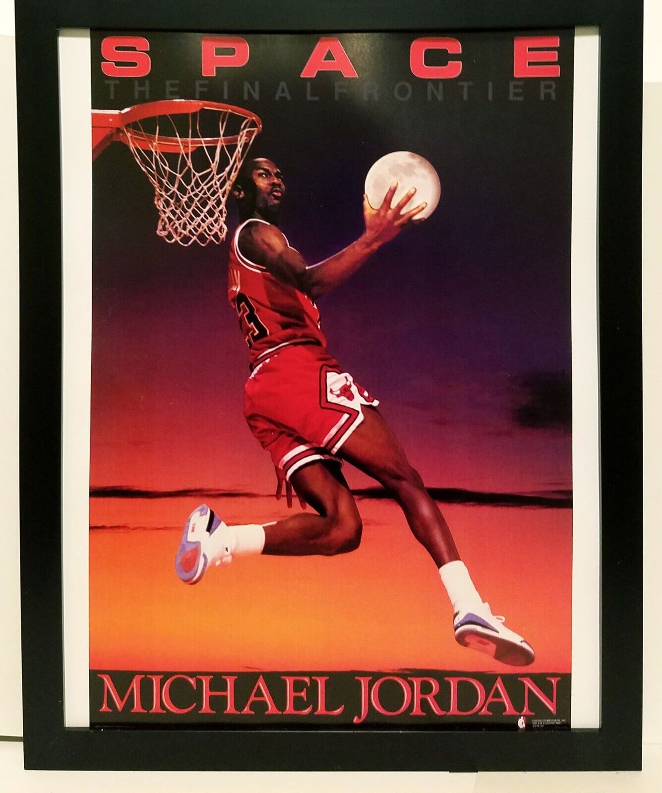 Michael Jordan Space Costacos Brothers 8.5x11 FRAMED Print Vintage 80s Poster
