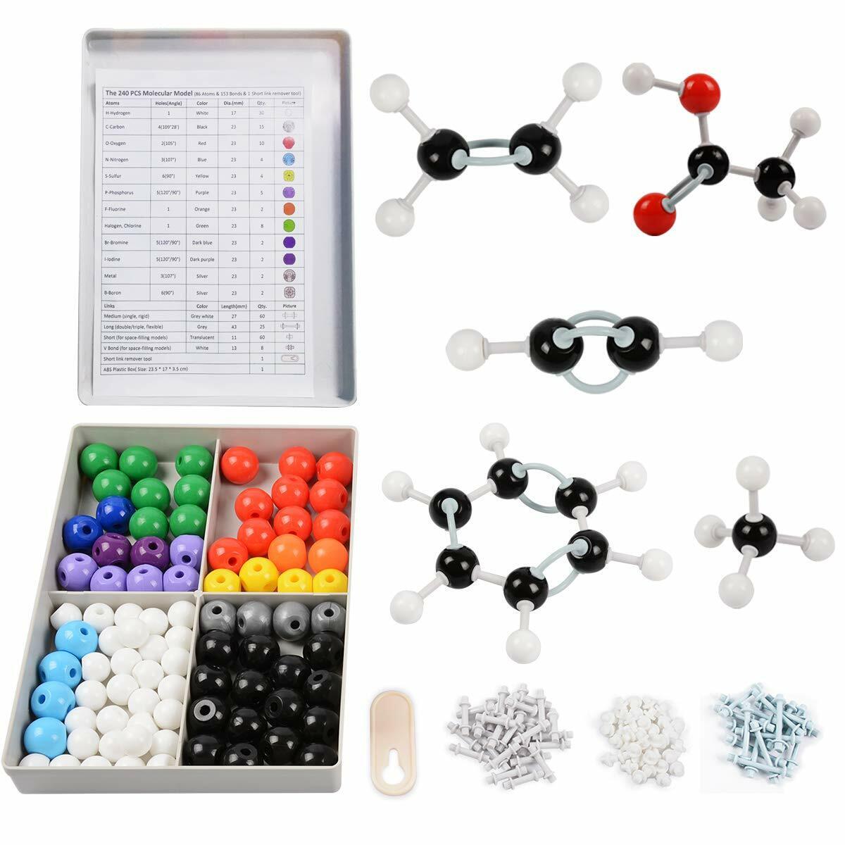 239PC Organic Chemistry Colorful Model Kit Molecular Structure Model Atoms Bonds