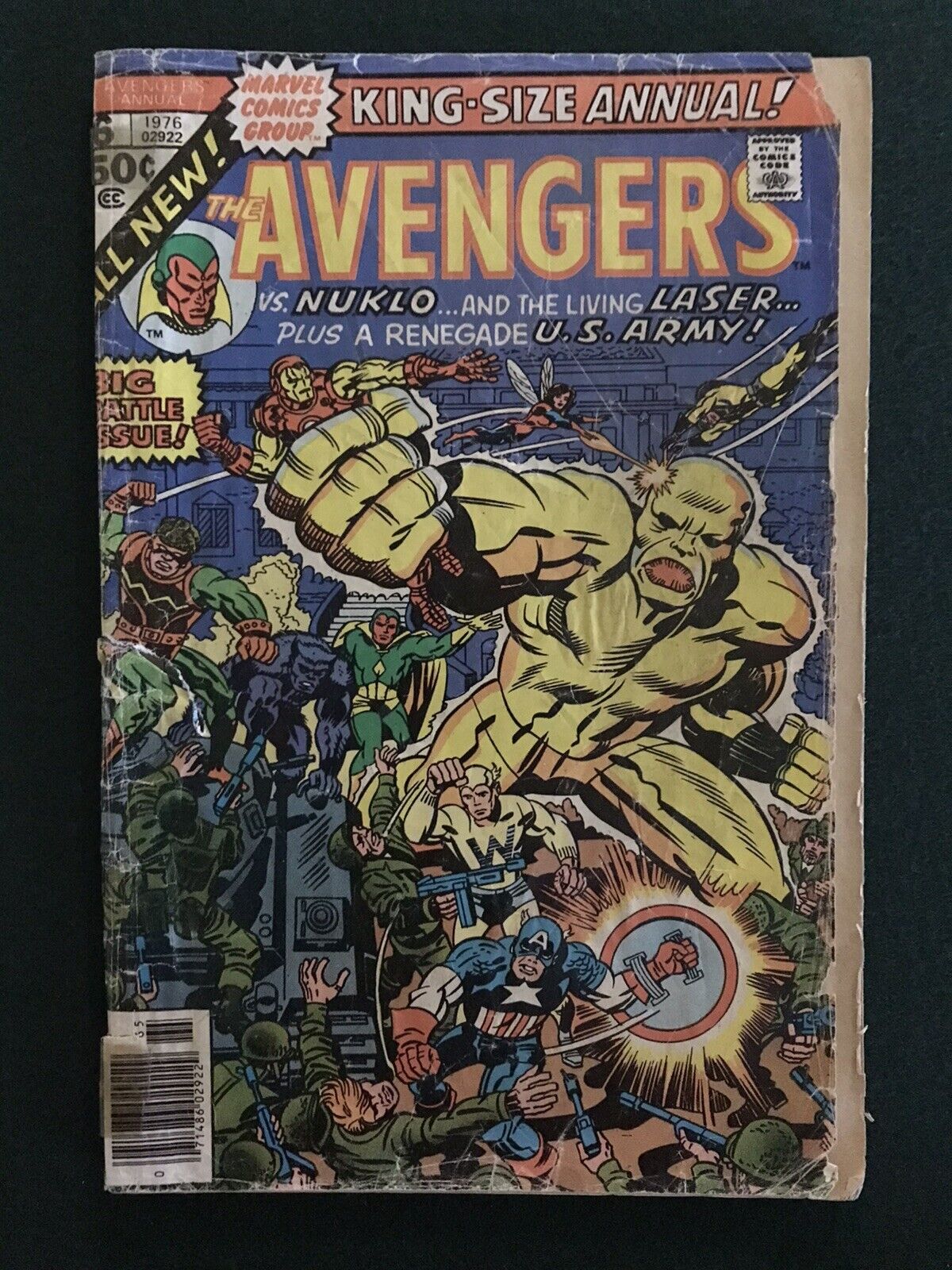 Avengers King-Size Annual #6 (Marvel 1976) Nuklo Whizzer Living Laser Low Grade