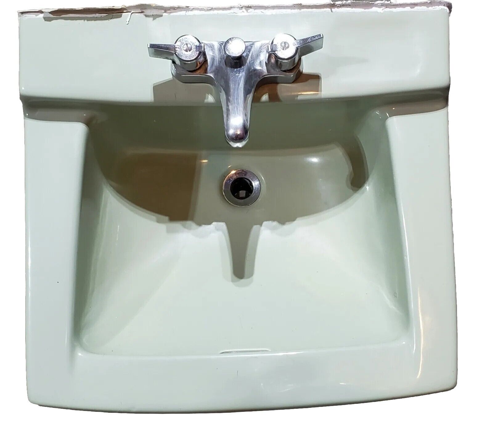 Vintage American Standard 'Mint Green' Bathroom Sink 1960s w/faucet fixtures