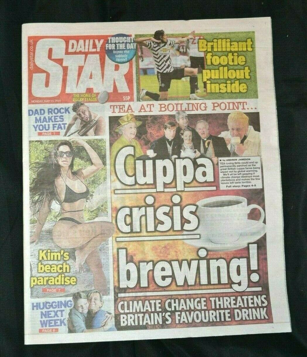 Daily Star Newspaper 10/05/21 May 10th 2021 Tea Leaves Climate Change Threat