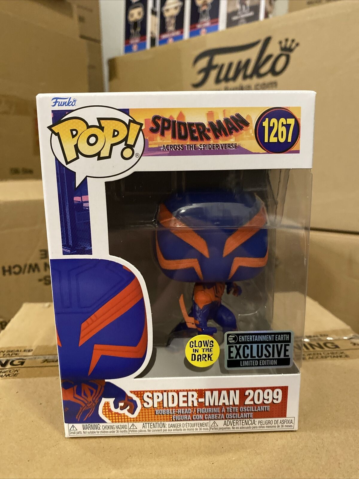 Funko Pop Spiderman Across The Spider-Verse Spiderman 2099 GITD Figure exclusive