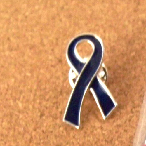 Black Ribbon Melanoma or Mourning or POW/MUA awareness pin