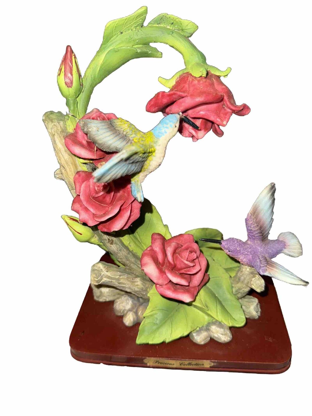 Precious Collection Ceramic Hummingbird and Roses Figurine