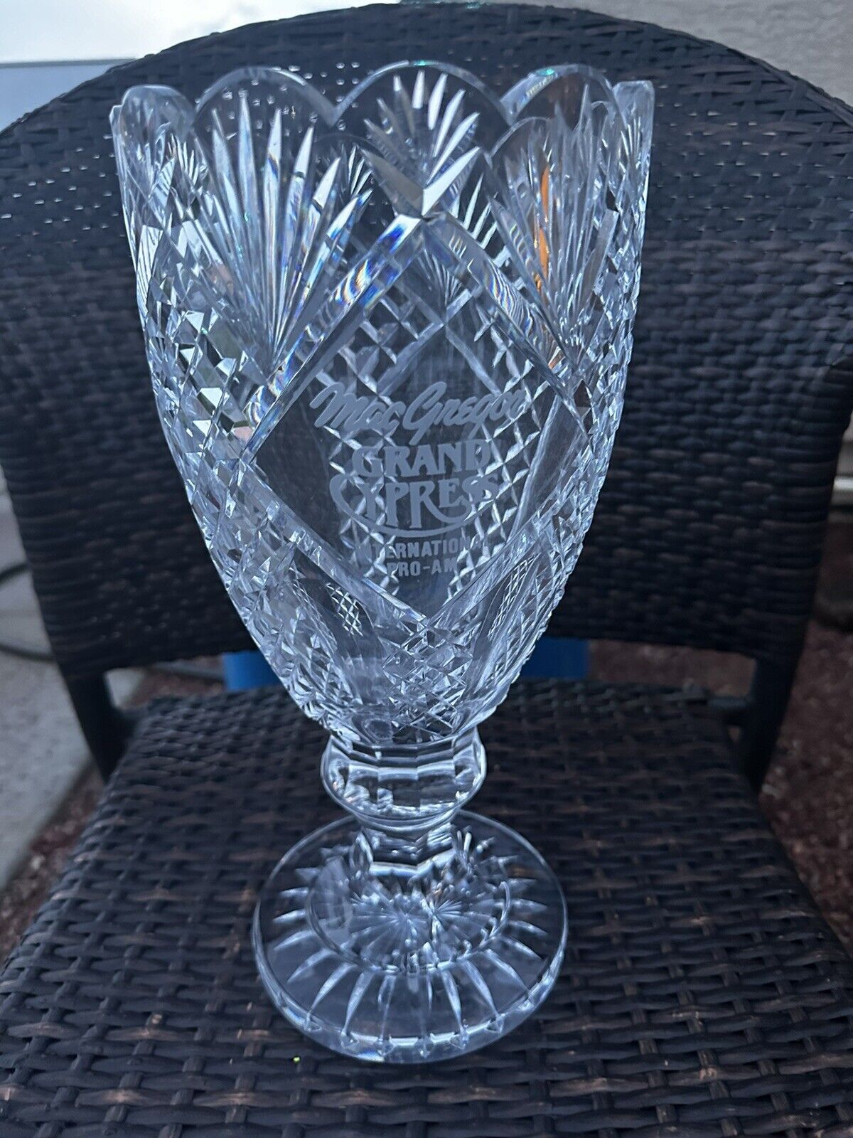 Huge Vintage WATERFORD Crystal 15” Heavy Footed Statement Centerpiece Vase