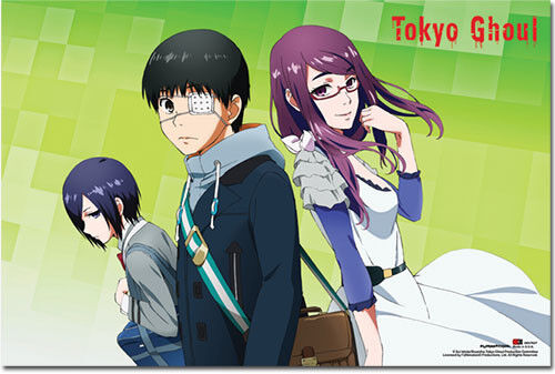TOKYO GHOUL - KANEKI WITH TOUKA AND RIZE  - ANIME POSTER - 24x36 - 67027