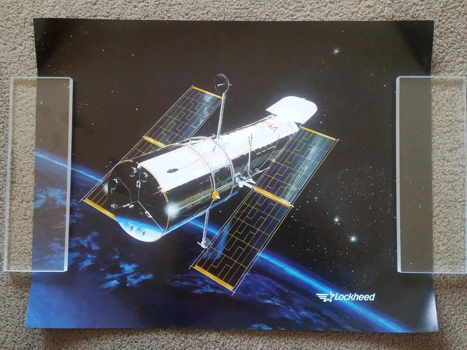 Rare Lockheed NASA Hubble Space Telescope Poster - Very Good Condition
