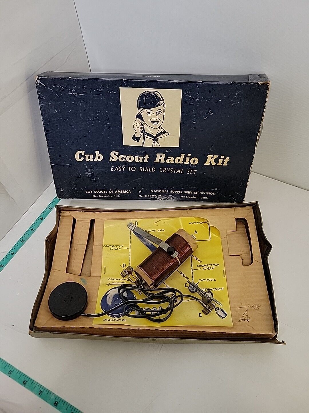 Cub Scout Radio Kit Crystal Radio No 1894 Boy Scouts Vtg Collectible Hobby