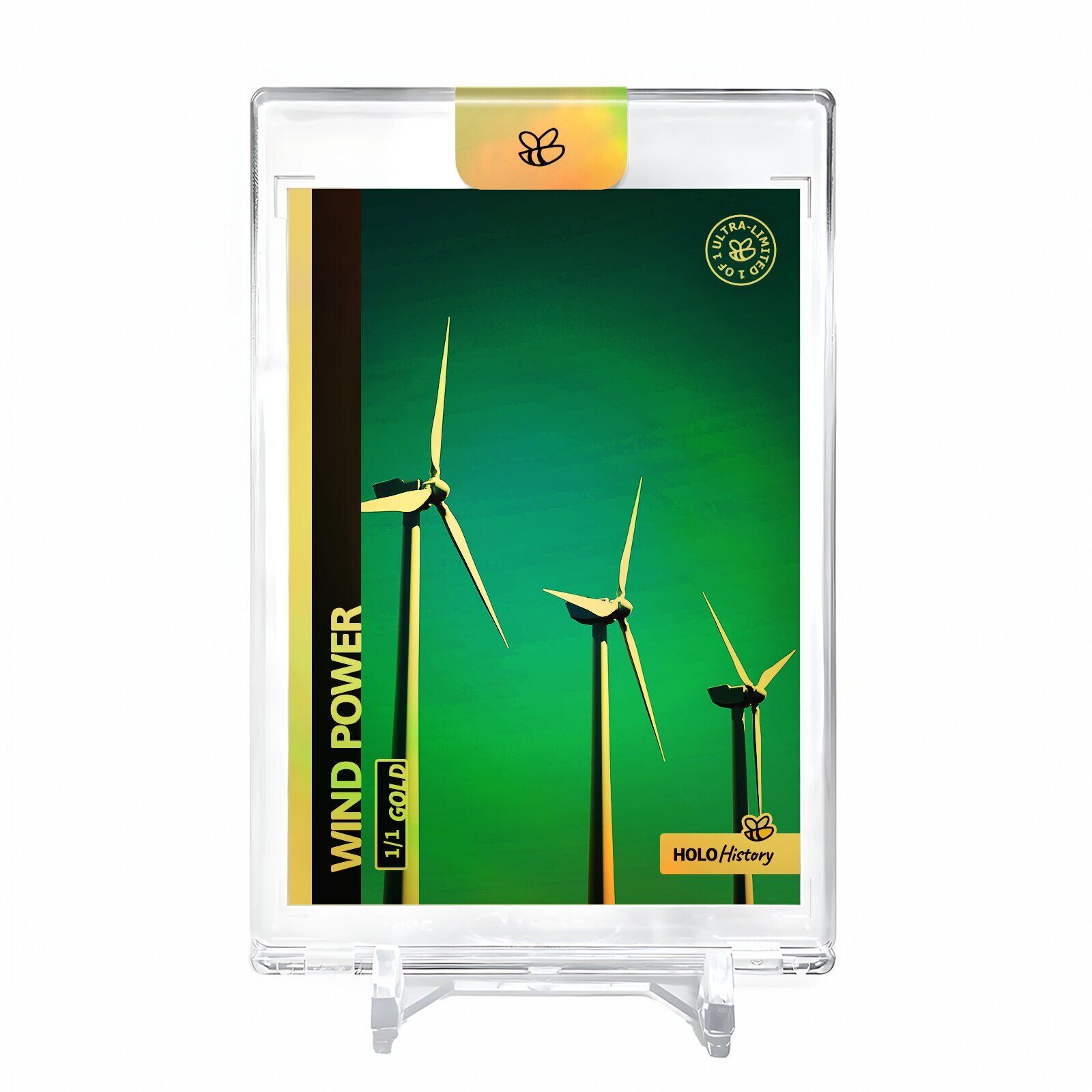 WIND POWER Renewable Energy Card 2023 GleeBeeCo #WNRN-G Encased Holo GOLD 1/1