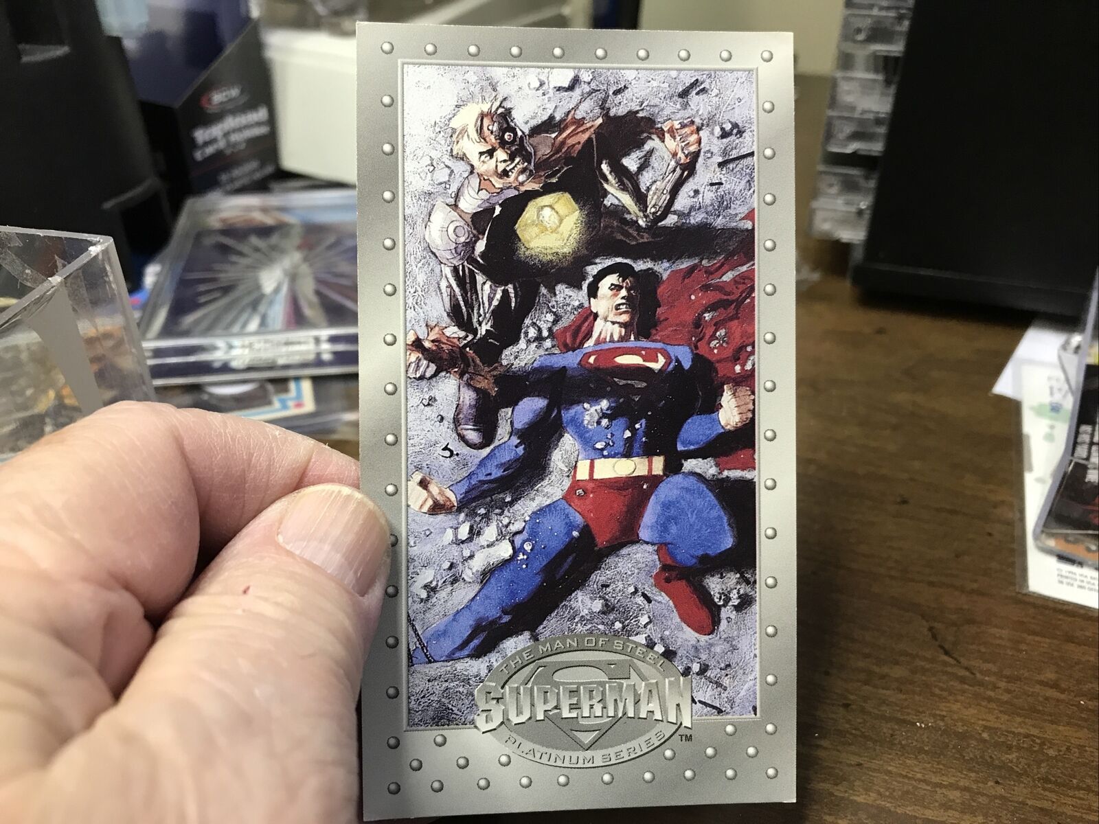 Superman (1994 SkyBox) Man of Steel Platinum Series Card # 38 METALLO